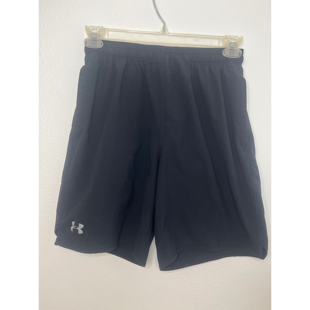Under Armour Mens Athletic Pocketed Shorts Black Size Medium